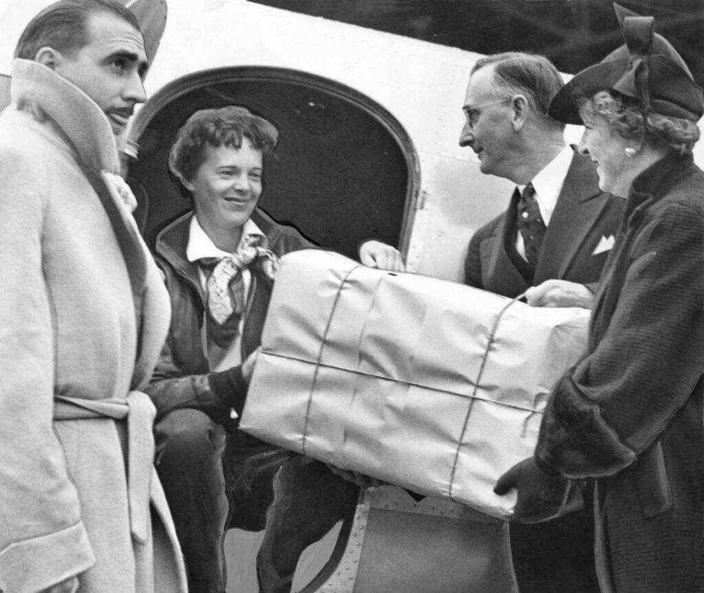 Amelia Earhart before takeoff