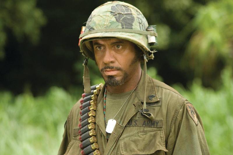 Robert Downey Jr. as Kirk Lazarus as Lincoln Osiris in Tropic Thunder