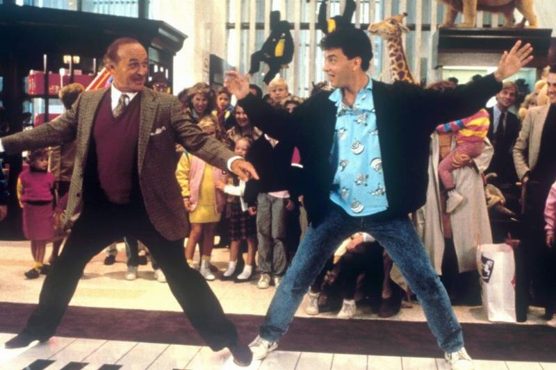Tom Hanks dancing on giant piano with Robert Loggia in Big
