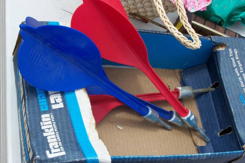 opened set of lawn darts