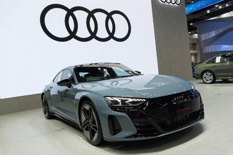 An Audi RS e-tron GT car seen during the event...