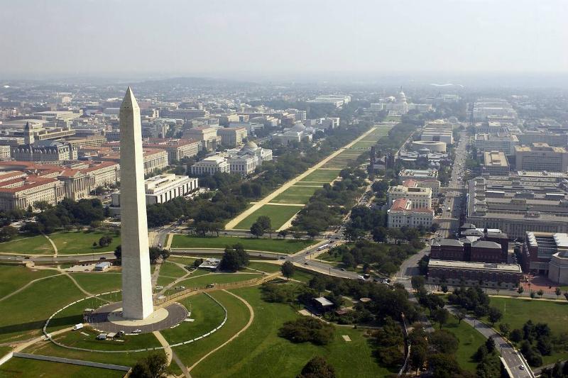 Aerial Photo Of The Washington Memorial and Capitol
