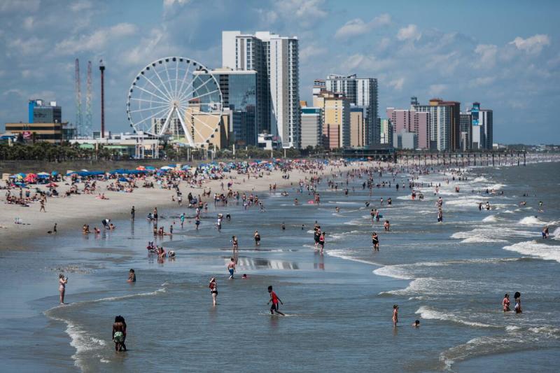 Americans Celebrate Memorial Day Weekend At Myrtle Beach As South Carolina Opens Amusement Parks