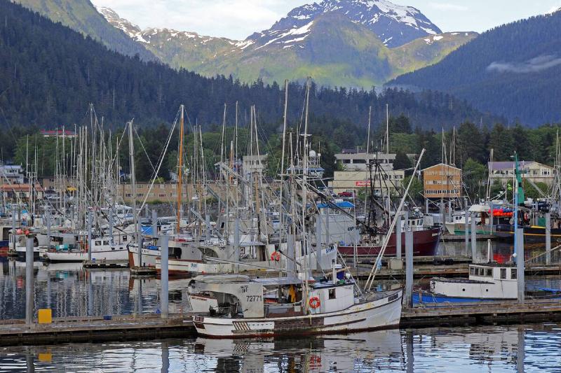 Fishing fleet Harbor marina Sitka Alaska Inside Passage Southeast Alaska USA
