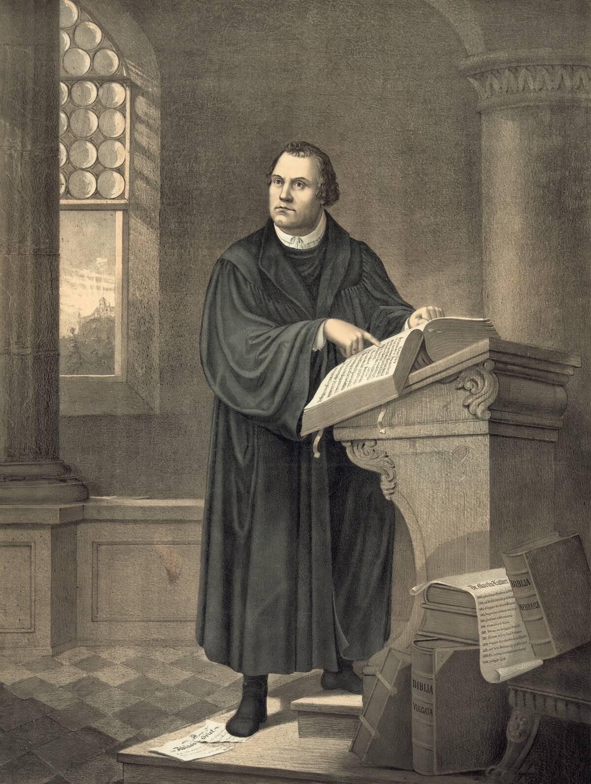 Martin Luther In His Study