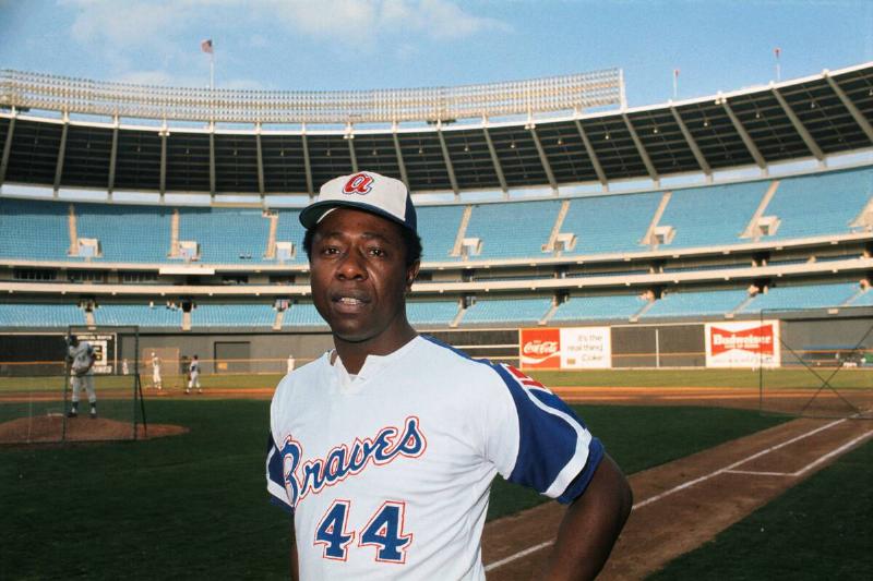 Hank Aaron Standing in Stadium