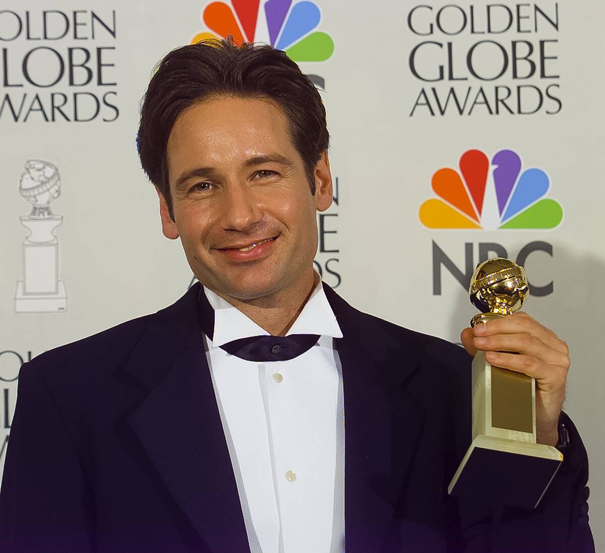 Winner David Duchovny at Golden Globes Awards Show 1997