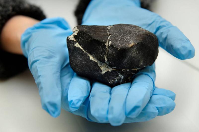 Smithsonian Museum of Natural History studies the meteorite that came through a Lorton, VA doctors office.