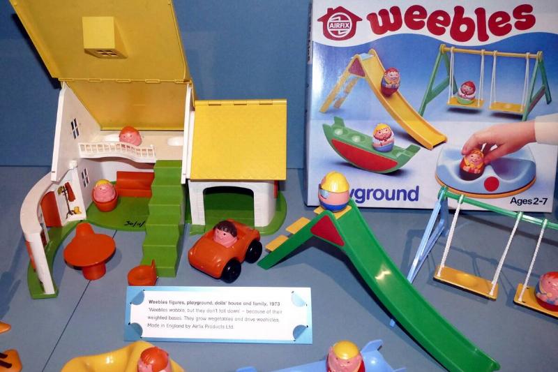 Weebles plastic dolls house and figures.