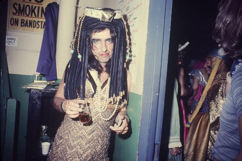 Alice Cooper dressed as Cleopatra