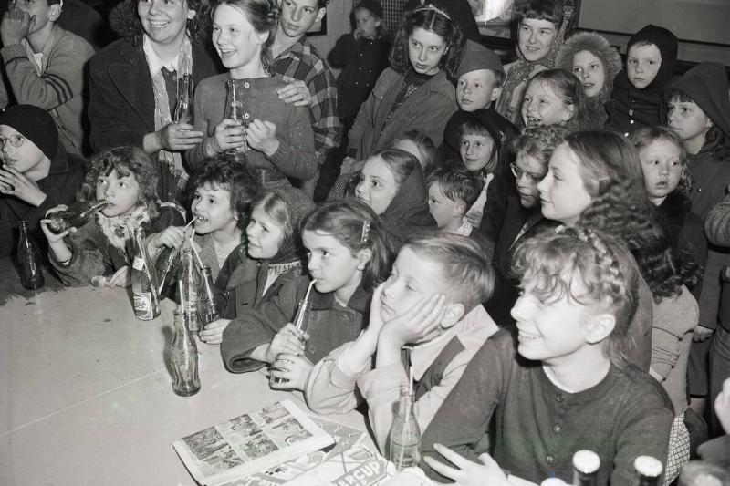 Kids Watch Tv In Candy Store/Soda Parlor