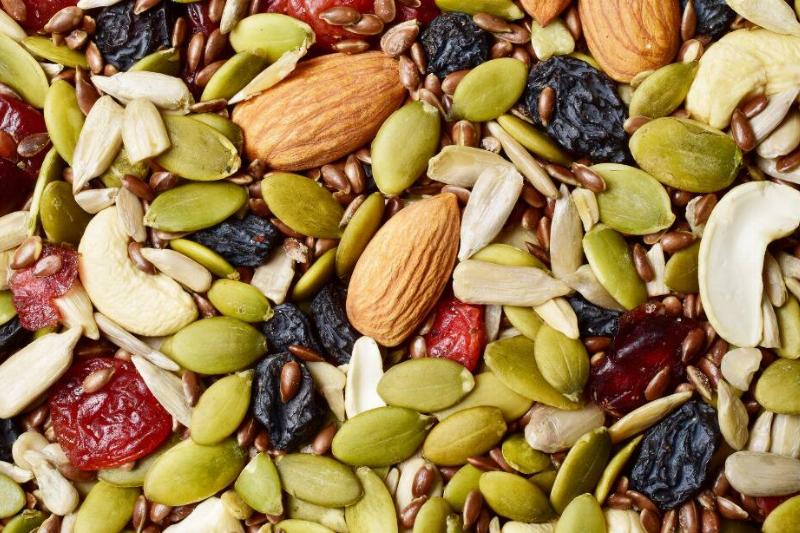 Close-up of trail mix