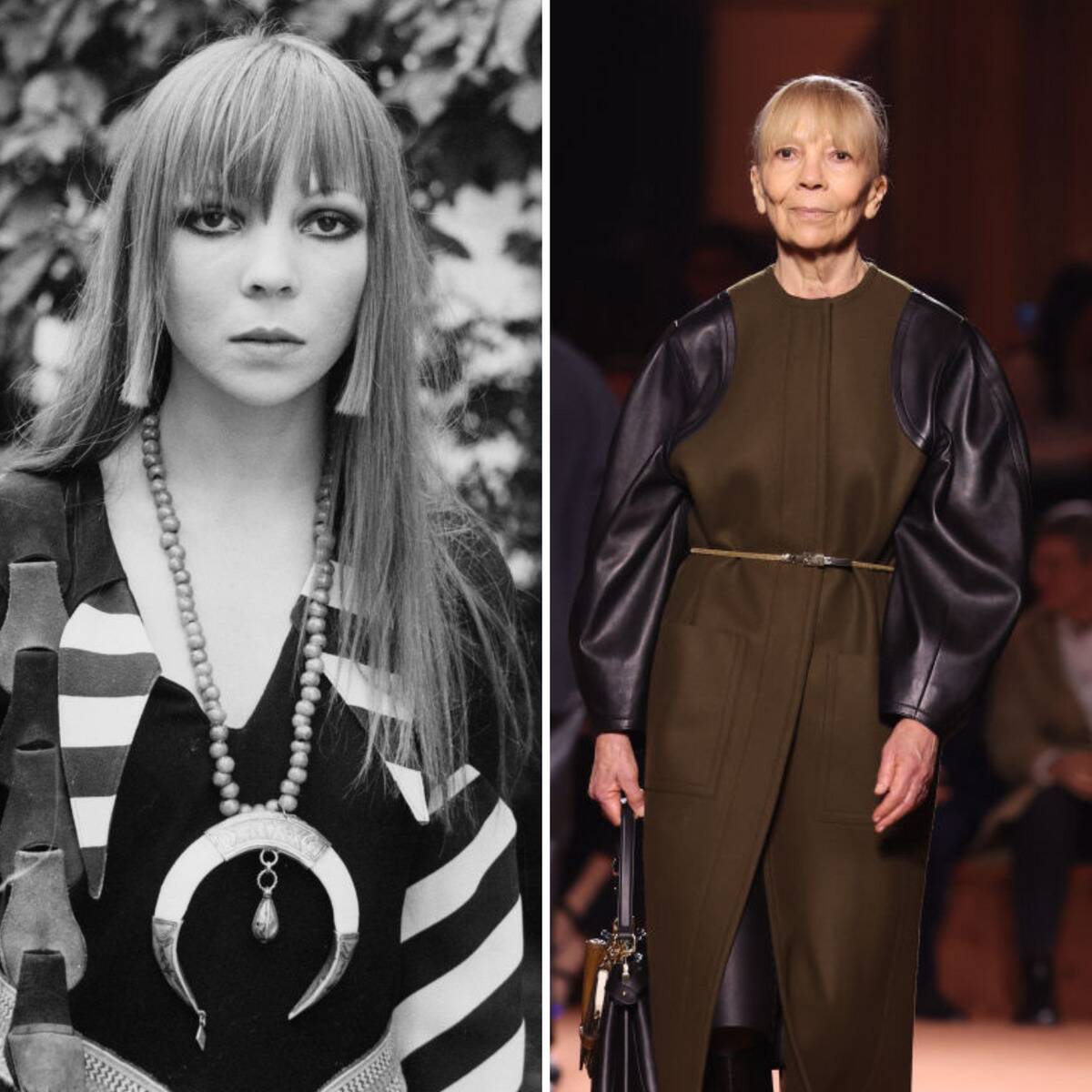 Portrait of Penelope Tree + Penelope Tree walking down a runway