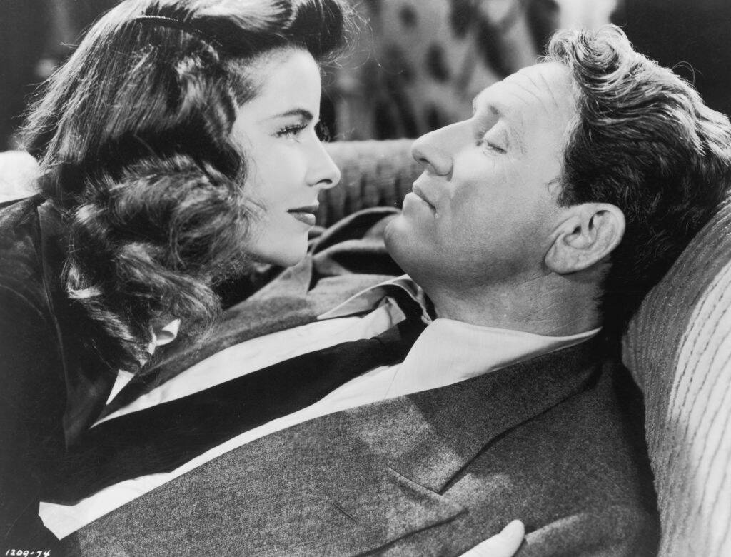Spencer Tracy and Katharine Hepburn as Sam Craig and Tess Harding in 'Woman of the Year'