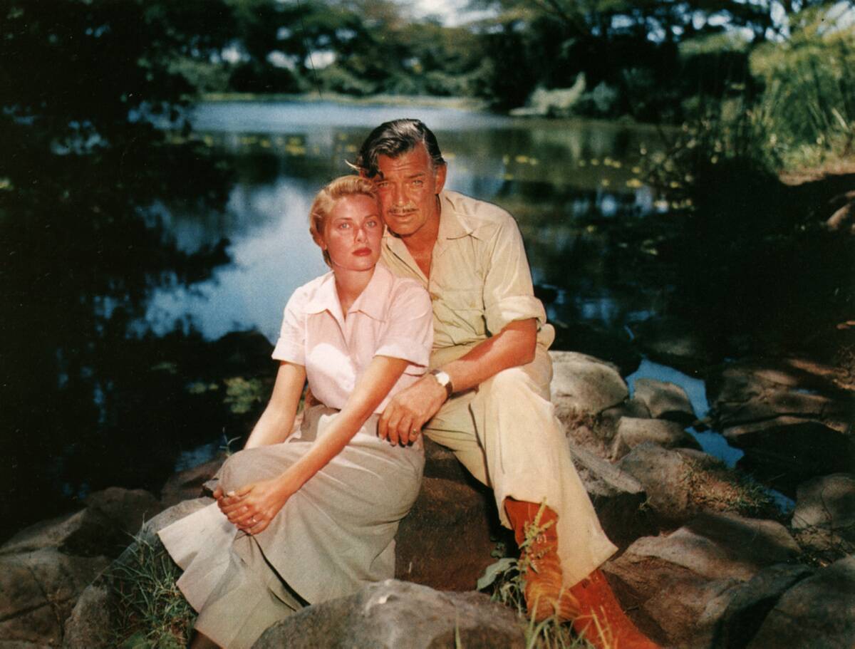 Grace Kelly and Clark Gable as Linda Nordley and Victor Marswell in 'Mogambo'