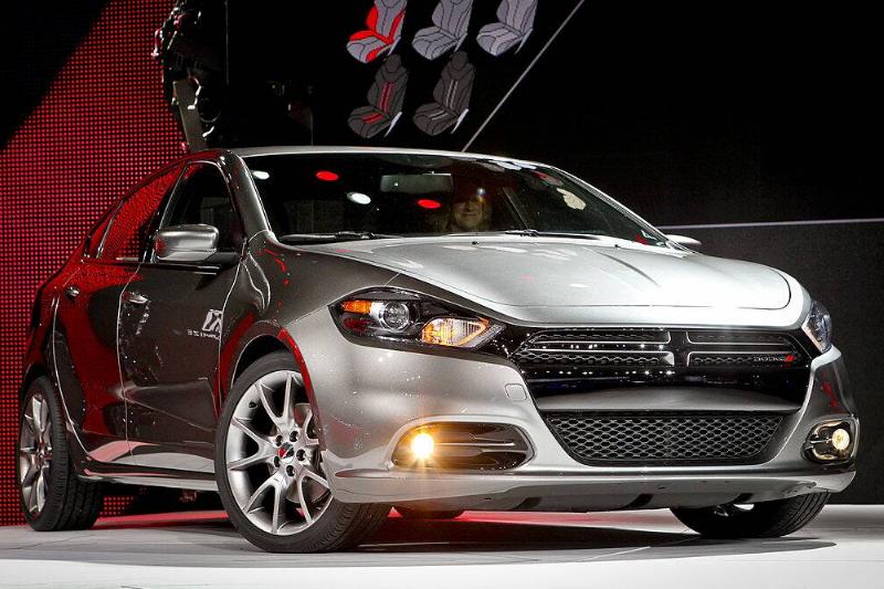 Silver 2013 Dodge Dart on display