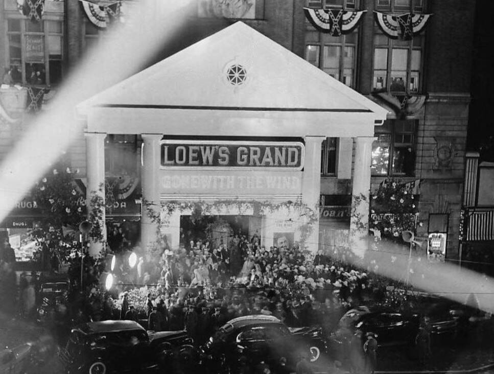 Crowds gathered outside of the Lowe's Grand Theater