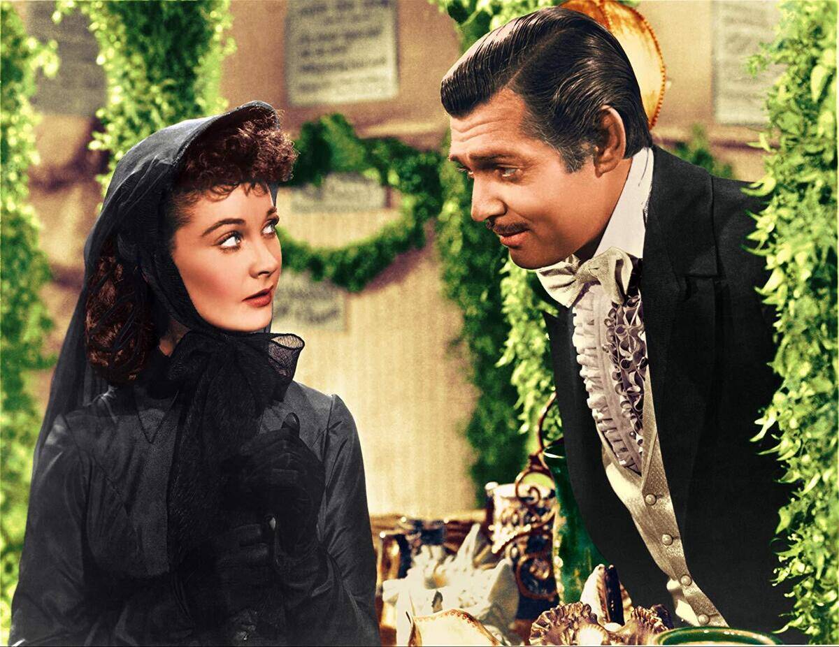 Vivien Leigh and Clark Gable as Scarlett O'Hara and Rhett Butler in 'Gone with the Wind'