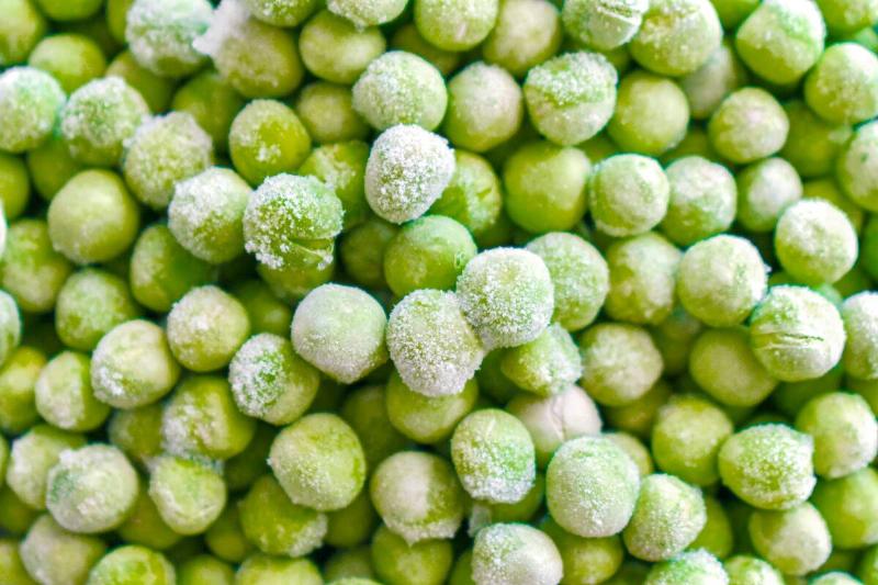 Close-up of frozen peas