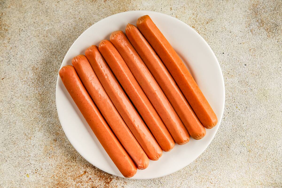 Hot dogs on a plate