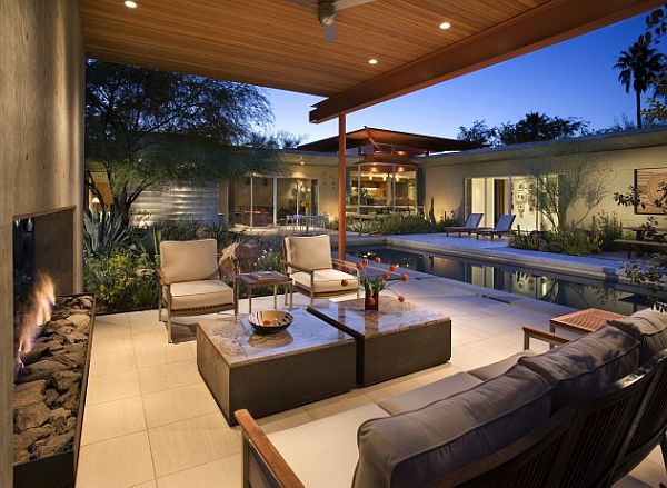 Beautiful seating area with outside fireplace – Sonoran Desert 7