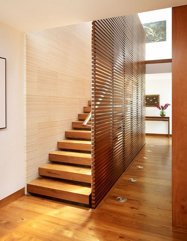 33 Street Residence – Manhattan Beach, California 8 — wooden panel staircase