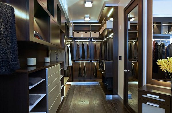 Ultra modern closet design with mirror door