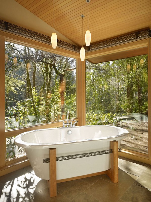 Lake Forest Park Renovation – large windows bathroom design