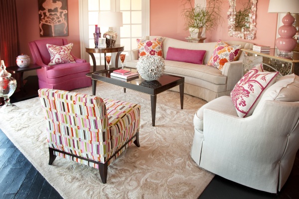coral living room