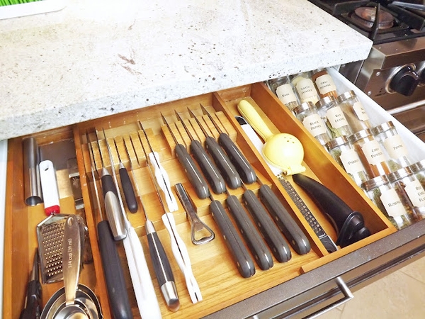 organized utensil drawer