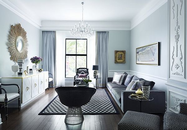 sunburst mirror in the living room