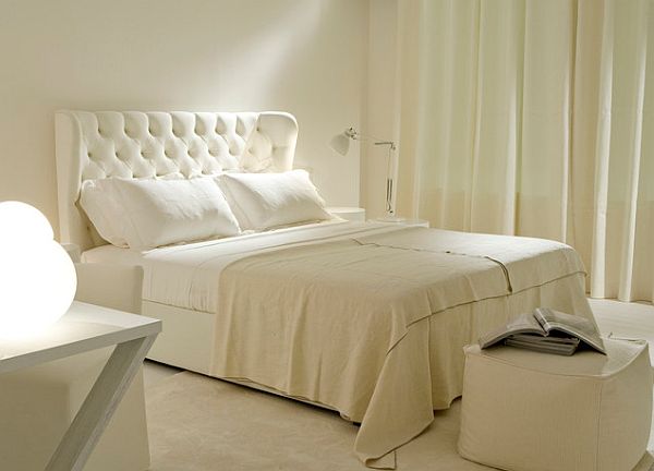 white tufted headboard