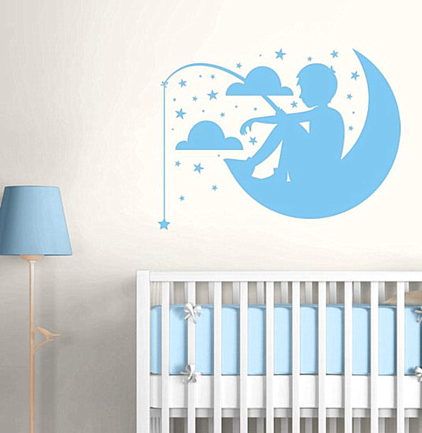 A dreamy nursery wall decal for a boy’s room