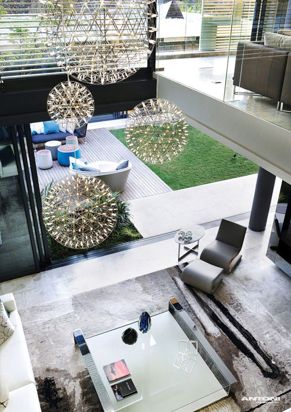 Opulent modern home in Houghton – tall living room decor
