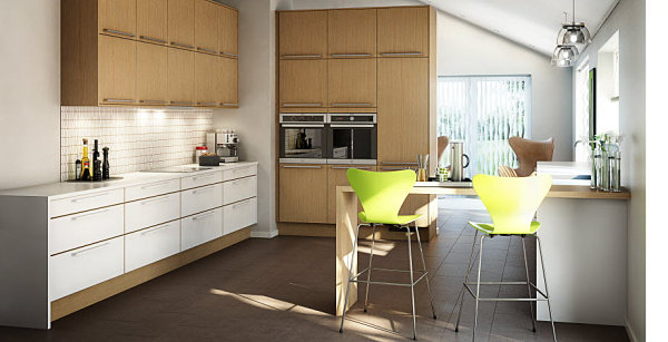 Clean-lined Scandinavian kitchen