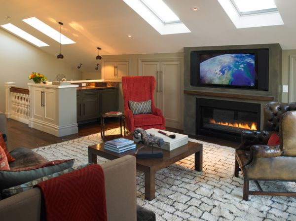 Gorgeously lit Living room with an interesting choice of decor