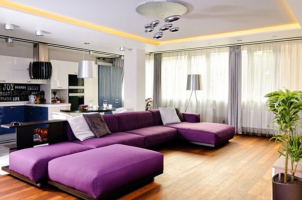 large open space living room