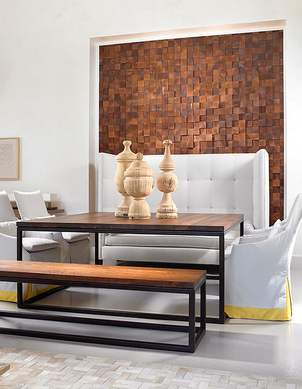mosaic wall made from western red cedar