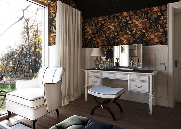 white writing desk with a cool design