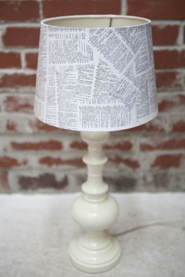 A DIY lampshade using book pages A DIY lampshade using book pages
