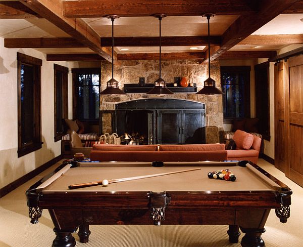 Rustic Rec Room With Pool Table Decoist Rustic Rec Room With Pool Table Decoist
