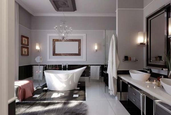 A beautiful contemporary-style bathroom.
