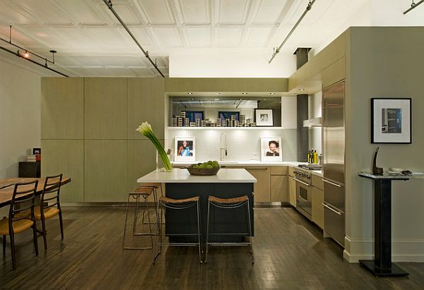 minimalist flower arrangement in the kitchen