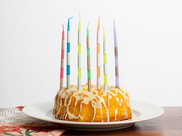 Striped birthday candle DIY project