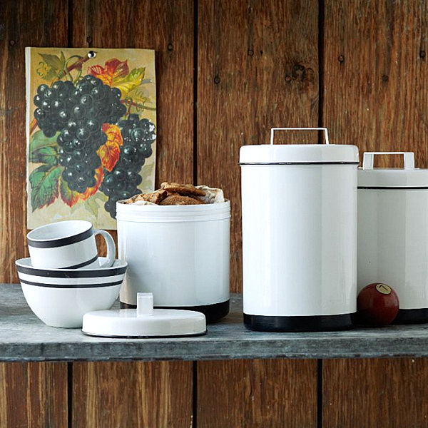 White Enamel Storage Canisters Decoist White Enamel Storage Canisters Decoist