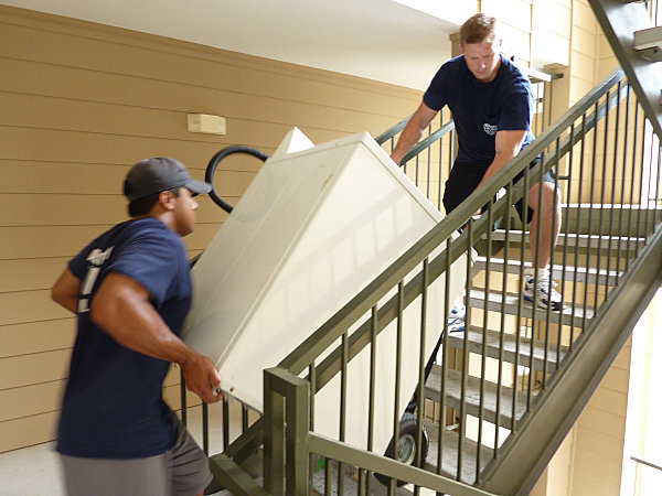 Movers hard at work
