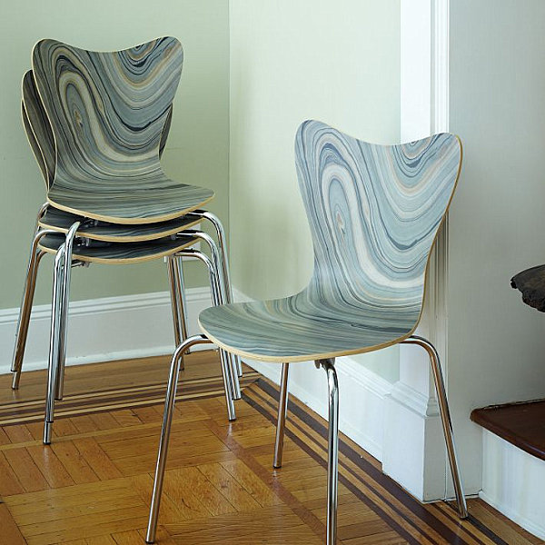 Marbleized chairs