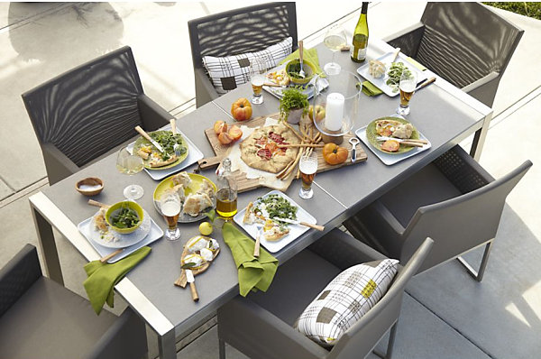 Modern gray outdoor seating