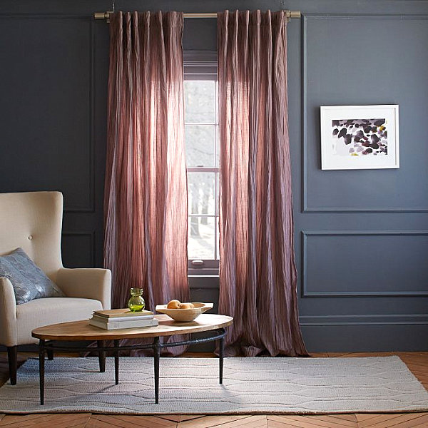Purple-toned curtains