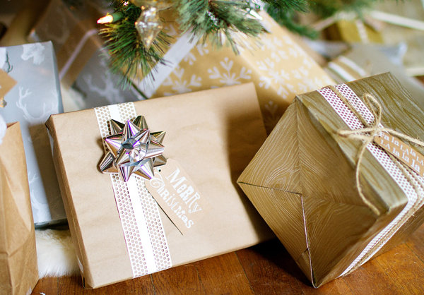 Gold and silver Christmas wrap